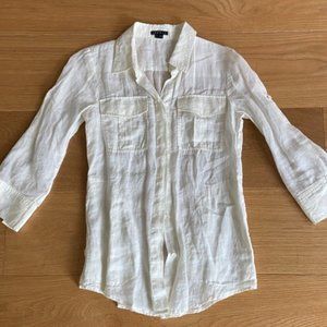 Theory Marandel/Common 3/4 Sleeve Blouse - White/Cream - Women's - Size P